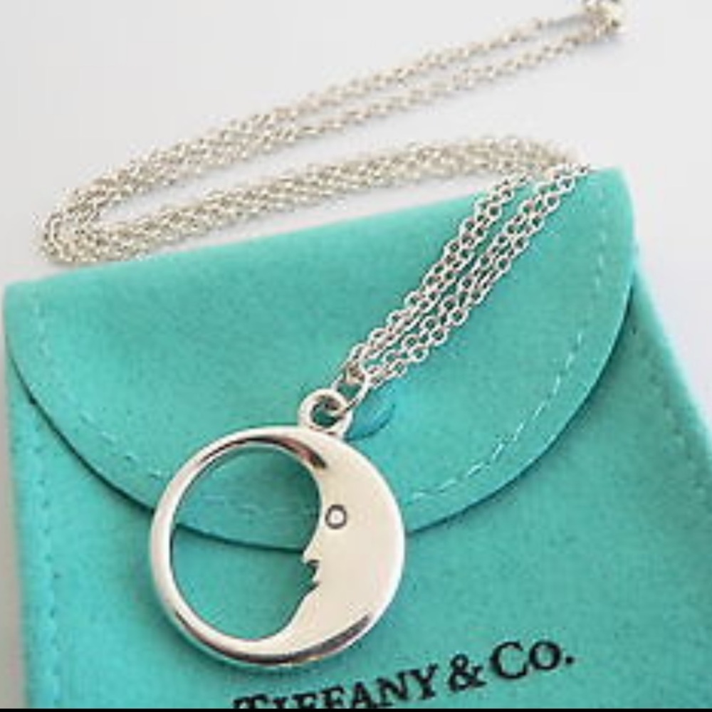 Tiffany & Co Silver Man on Moon Necklace